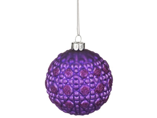 Декоративное изделие шар стеклянный диаметр=8 см. высота=9 см. цвет: фиолетовый Dalian Hantai (862-117)