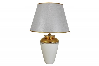 Настольная лампа с абажуром серебр.цвета Нью-Йорк (белый) Bruno Costenaro (BC-754_BO-STR-L_S-AL)
