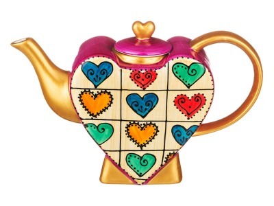 Чайник "сердце мульти" 850 мл ручная роспись Hangzhou Jinding (151-074) 