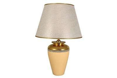Настольная лампа с золотым абажуром Нью-Йорк (кремовый) Bruno Costenaro ( BC-754_CO-STR-L_G-AL )