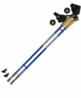 Палки для скандинавской ходьбы Rainbow, 83-135 см, 2-секционные, тёмно-синие/синие (174140)