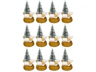 Комплект из 12-ти фигурок "собачка" 4*3,5*5 см. Chaozhou Fountains&statues (252-818) 