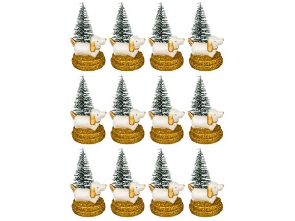 Комплект из 12-ти фигурок "собачка" 4*3,5*5 см. Chaozhou Fountains&statues (252-818) 