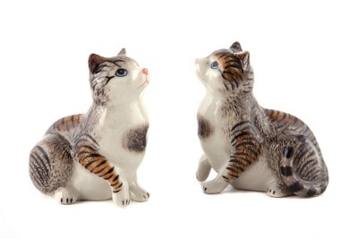 Комплект минискульптур коллекционных из 2 шт "кошка" ручная работа высота=6 см. Kachen (432-317) 