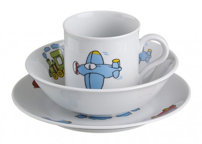 Набор посуды 3 пр.: тарелка, миска, кружка 250 мл. диаметры=19/16 см. высота=8 см. Moritz Zdekauer (655-201) 