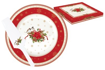 Набор для торта: блюдо + лопатка Рождественская  коллекция - R2S-R1112_SPIR-AL Easy Life (R2S)