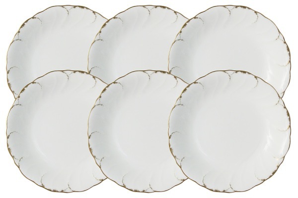 Набор из 6 суповых тарелок Белый с золотом - N8968-51784 Narumi