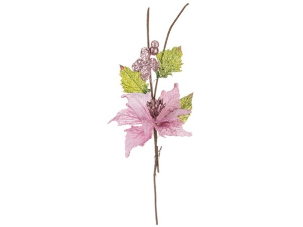 Цветок искусственный "пуансетия" длина=50 cm на клипсе Lefard (241-1837)