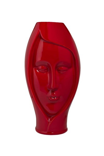 Ваза "Голова женщины" бордовая 19,5х16,5х37,5 см - TT-00000905