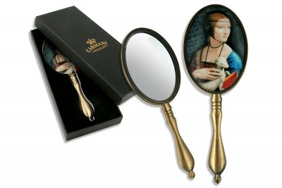 Зеркало ручное в подарочной упаковке, Леонардо да Винчи, Дама с горностаем Carmani (CAR013-0104)