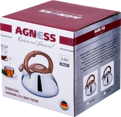 Чайник agness со свистком индукцион. капсульное дно 3,0 л Agness (937-806)