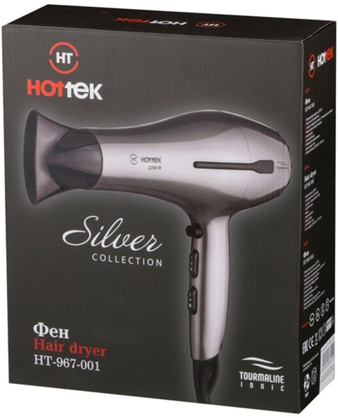 Фен silver hottek ht-967-001 2200 вт (кор=12шт.) HOTTEK (967-001)