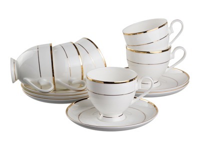 Чайный набор на 6 персон 12 пр."стиль" 200 мл. Porcelain Manufacturing (440-009) 
