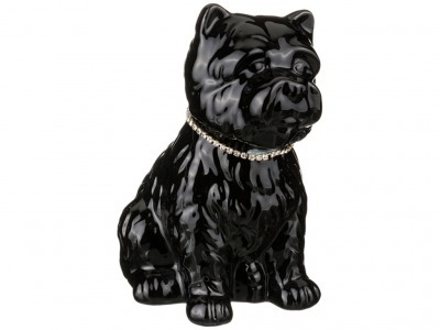 Копилка "собака черная с ошейником" высота=19,5 см. Polite Crafts&gifts (574-103) 