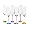 Набор бокалов для шампанского из 6 шт. "rainbow" 190 мл высота=24 см Bohemia Crystal (674-416)