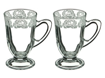 Набор  бокалов для глинтвейна "белые розы" из 2 шт. 200 мл. Алешина Р.р. (484-377) 