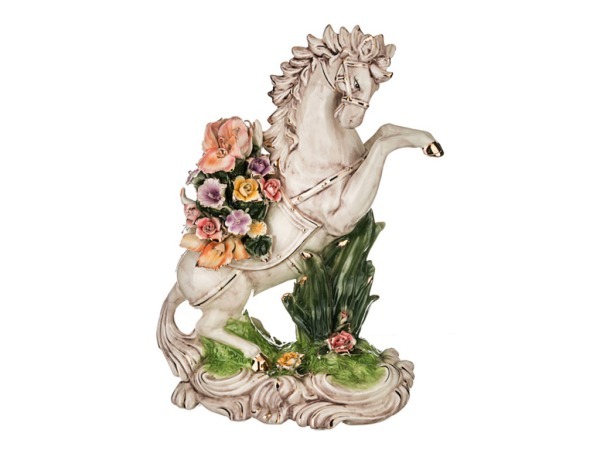 Статуэтка "белый конь в цветах"карт.уп.высота=60 см Hangzhou Jinding (92-034) 
