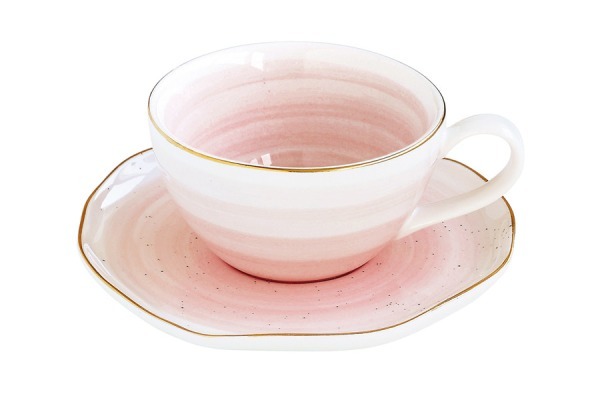 Чашка для кофе с блюдцем Artesanal (розовая) без инд.упаковки - EL-1588_ARTP Easy Life (R2S)