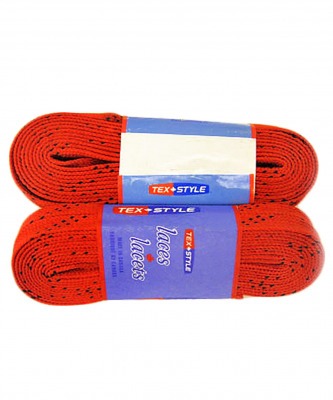 Шнурки для коньков с пропиткой W928, пара, 3,05 м, красные (87036)