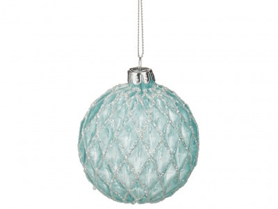 Декоративное изделие шар стеклянный диаметр=8 см. высота=9 см. цвет: нежно голубой Dalian Hantai (862-129) 