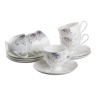 Чайный набор на 6 персон "серебряный цветок" 12 пр. 250 мл. Porcelain Manufacturing (440-123) 