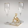 Подарочный набор: бокалы для шампанского 2 шт.250 мл.+ статуэтка "лошадь" 10*10 см.высота=13 см. Franco S.r.l. (316-797) 