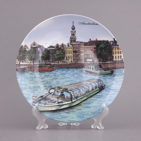 Тарелка декоративная "голландские пейзажи" диаметр=20 см. Porcelain Manufacturing (451-102) 