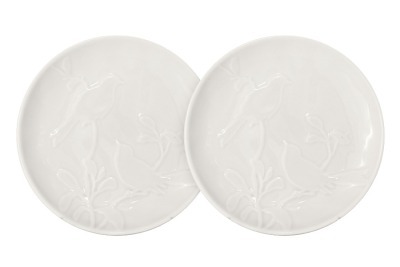 Набор из 2-х тарелок закусочных Птицы (кремовая) - SL-SP15016cr-AL SantaFe