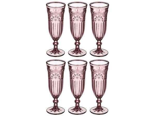 Набор бокалов для шампанского из 6 шт."марсала" 180мл.высота=19 см. серия "muza color" Lefard (228-037)