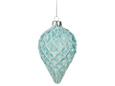 Декоративное изделие шар стеклянный 7*11 см. цвет: нежно голубой Dalian Hantai (862-130) 
