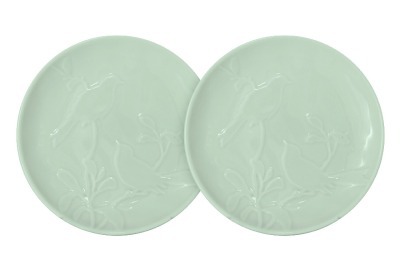 Набор из 2-х тарелок закусочных Птицы (зеленая) SantaFe (SL-SP15016gr-AL)
