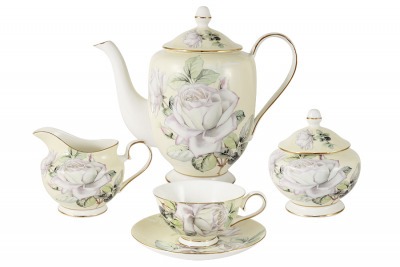 Чайный сервиз из 15 предметов на 6 персон Белые розы Colombo (C2-TS_15-K6121)