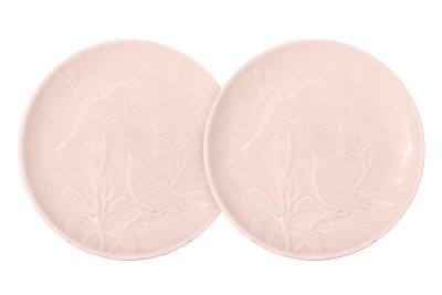 Набор из 2-х тарелок закусочных Птицы (розовая) - SL-SP15016p-AL SantaFe