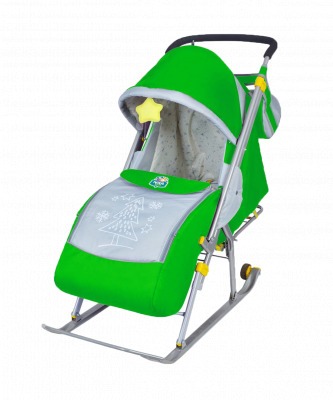 Санки-коляска Ника детям 4 НД4, зеленые (4568)