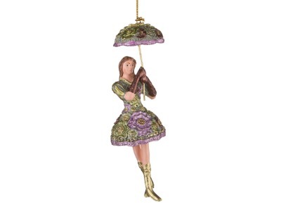 Елочная игрушка "леди с зонтом" 14 см. без упак. Markalex Creative (130-208) 