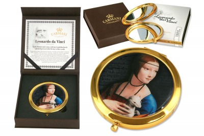 Зеркало карманное Дама с горностаем  (Л. Да Винчи) - CAR181-1202-AL Carmani