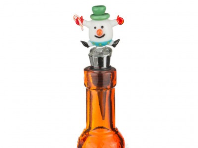 Декоративная насадка на бутылку "снеговик" 2*4*11 см. Dalian Hantai (862-137) 