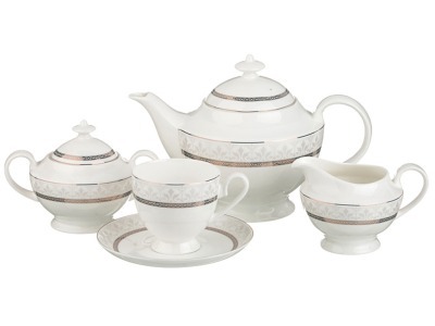 Чайный сервиз "клермон"на 6 персон 15 пр.1200/250/300/300 мл. Porcelain Manufacturing (169-063) 