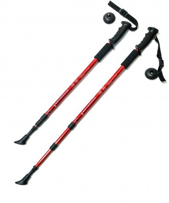 Палки для скандинавской ходьбы, F18432, 60-135 см, 3-секционные, красные (237677)