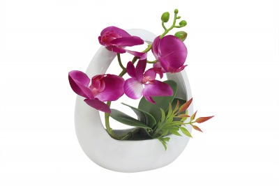 Декоративные цветы  Орхидея тём.сиреневая в керам.вазе - DG-JA6003 Dream Garden