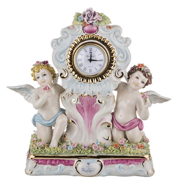 Часы настольные (кварцевые) "ангелы" 14*24 см. циферблат диаметр=6 см. высота=31 см. S.V. (282-073)