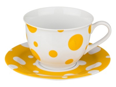 Чайный набор на 1 персону 2 пр."горошки" 500 мл.высота=8 см. Bohemia Porcelan (655-211) 