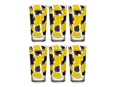 Набор стаканов из 6 шт. "дуэт черно-желтый" 250 мл. (381-708) 