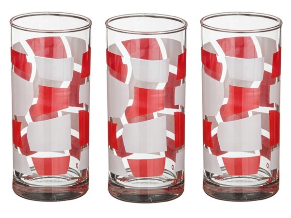 Набор стаканов из 3 шт."дуэт красно-белый" 290 мл. (381-734) 