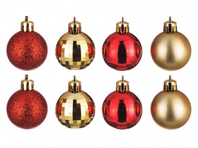 Набор шаров из 8 шт. диаметр=4 см. микс золото, красный Polite Crafts&gifts (858-013) 