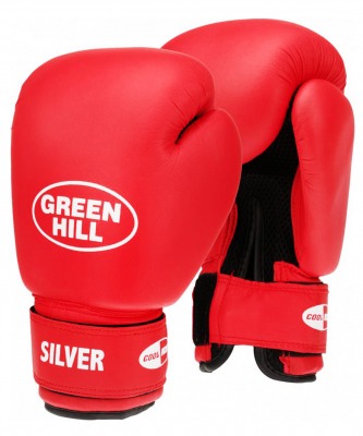 Перчатки боксерские Silver BGS-2039, 8oz, к/з, красный (9582)