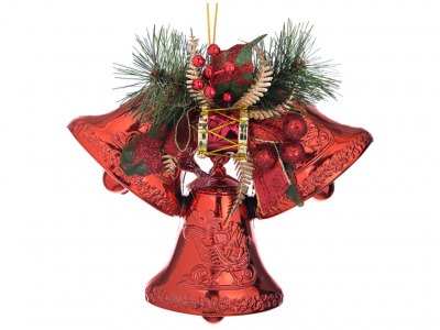 Декоративное изделие  "подвеска на елку "колокольчики красные" 21 см Polite Crafts&gifts (160-188) 