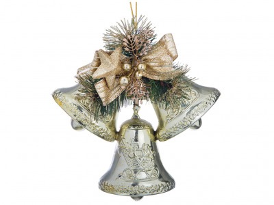 Декоративное изделие "подвеска на елку "колокольчики золотые" 21 см Polite Crafts&gifts (160-187) 