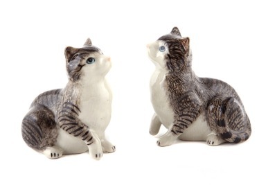 Комплект минискульптур коллекционных из 2 шт "кошка" ручная работа высота=6 см. Kachen (432-309) 