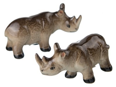 Комплект минискульптур "носорог" из 2 шт.коллекционный длина=7 см. высота=4 см. Kachen (432-057) 